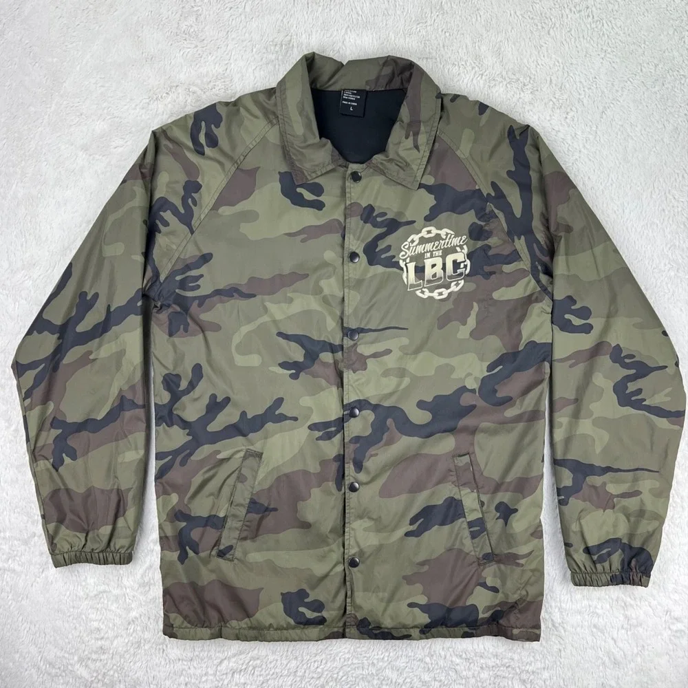 Music Festival Camo Jacket Men's LARGE Summertime In The LBC 2017 Wu-Tang 50